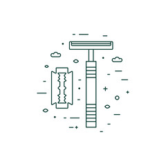 Reusable Razor with Blade Line Design Icon