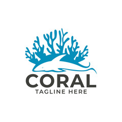 Coral Logo Icon Design Vector Template