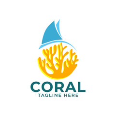 Coral Logo Icon Design Vector Template