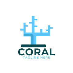 Obraz premium Coral Logo Icon Design Vector Template