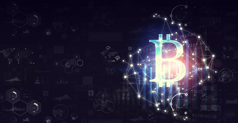 Crypto currency market. Mixed media