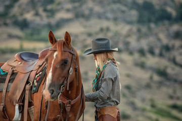 Cowgirl Checking Tack