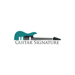 Acoustic Guitar Logo Design Images Stock Vectors