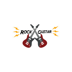 Acoustic Guitar Logo Design Images Stock Vectors