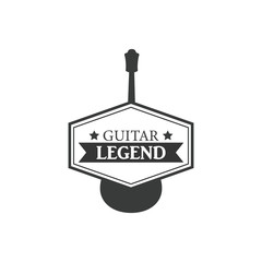 Acoustic Guitar Logo Design Images Stock Vectors