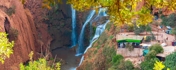 Ouzoud waterfalls in Grand Atlas village of Tanaghmeilt, Marrakesh, Morocco.