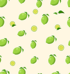 Lemon fruit on a white background seamless pattern
