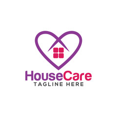 House Care Logo Template Design Vector
