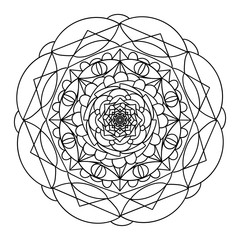 Naklejka premium coloring mandala black lines on white background