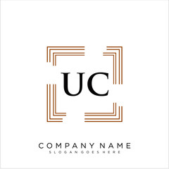 Initial letter UC template logo
