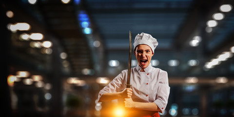 Fototapeta premium He is crazy about cooking. Mixed media