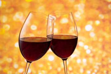 イルミネーションと赤ワイン