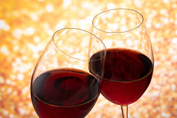 イルミネーションと赤ワイン