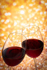 イルミネーションと赤ワイン
