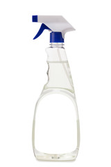 White blank plastic spray detergent bottle