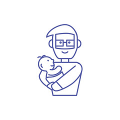 Isolated father and baby vector design