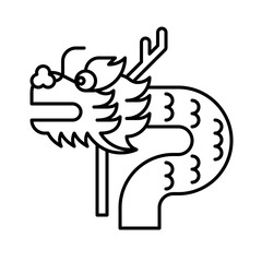 Dragon vector, Chinese New year line icon