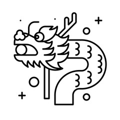 Dragon vector, Chinese New year line icon