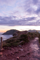 Road by the sea in the town of Zumaia, Basque Country
