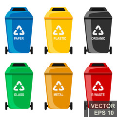 Garbage. Waste. Organics, glass, metal, paper. Disposal For your design.