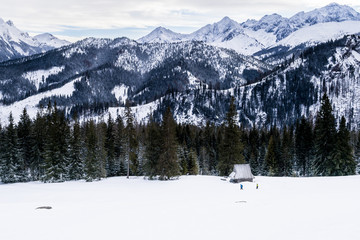 winter trip in the mountains.