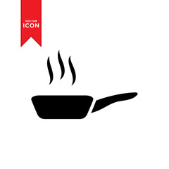 Pan icon vector. Pan cooking symbol illustration. Flat design style.