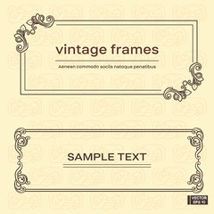 Set of vintage frames with floral scrolls.