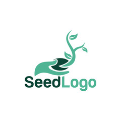 Growing Seed Logo Designs Vector Seed Stock Vector 