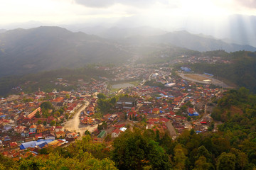 Obraz premium Urban on the mountain in the countryside of laos.