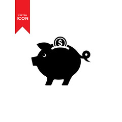 Piggy bank icon vector. Simple design on white background.