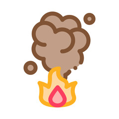 Conflagration Burn Flame Icon Vector. Outline Conflagration Burn Flame Sign. Isolated Contour Symbol Illustration