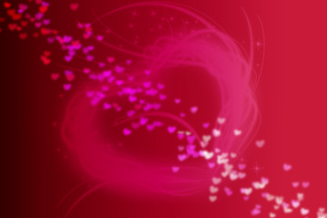 Red and pink abstract background with heart shape for valentine text or design use.