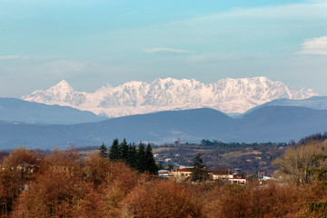 view of Caucasus mountains