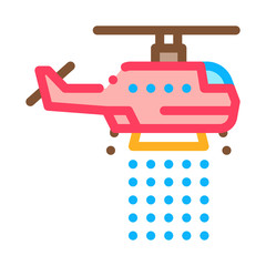 Fire Dept Helicopter Icon Vector. Outline Fire Dept Helicopter Sign. Isolated Contour Symbol Illustration