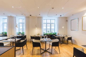 Interior of a new hotel restaurant