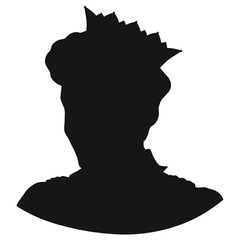 prince in a crown, head and shoulders, black silhouette © YuliaRafael Nazaryan