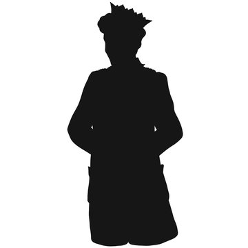 recommend clip art: silhouette of a prince in a long jacket holding his hands behind his back