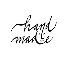 hand-written inscription hand made, calligraphy, lettering. vector