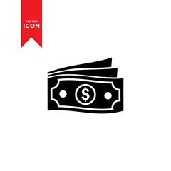Money icon vector. Dollar simple icon design.