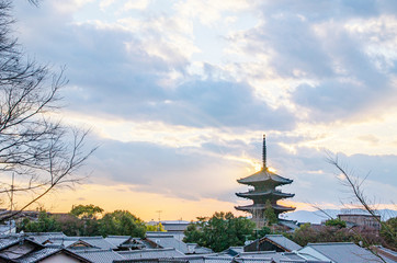 Naklejka premium 京都の八坂の塔