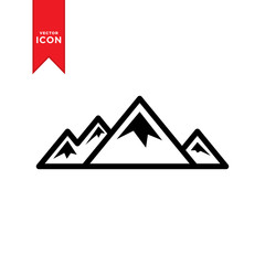 Mountain icon vector. Mountain hiking symbol illustration.