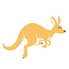 あかちゃんを袋に入れて走っているカンガルー　線なし