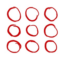 Circle hand drawn doodle style for web site, logo and text check.vector illustration