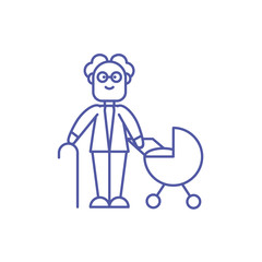 Grandfather and baby vector design