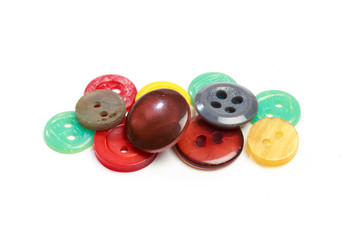 Buttons for clothes on white background using for concept of Button Day. - Image