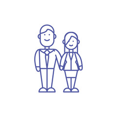 Couple of woman and man vector design