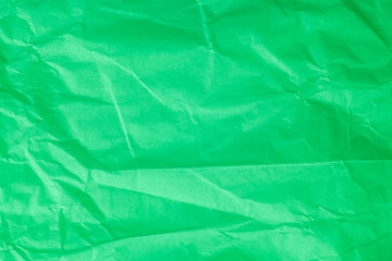 Green crumpled paper background.