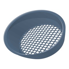 Metal sieve icon. Cartoon of metal sieve vector icon for web design isolated on white background