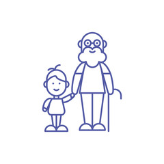 Grandfather and grandson vector design