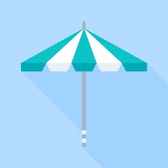 Beach umbrella vector illustration, flat style icon